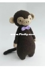 Little Bear Crochets - J. A. Poolvos- Monkey with Bowtie - Spanish- translated