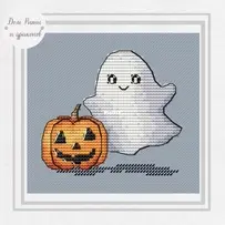 Ghost With Pumpkin by Rita Stitch