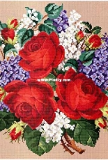 Ellen Maurer Stroh EMS 087 - Roses and Lilacs Bouquet