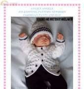 angies angels 35 new born cardigan, pants, hat
