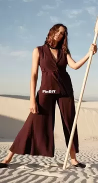 Burda Style - 116, 117 - Vest and Wide-Leg Pants - Sizes 36-44 - Russian