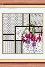 Needlecrafts: Fuchsia and blackwork