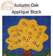Wee Folk Art-Autumn Oak Applique Block