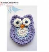 Love the Blue Bird - Crochet Owl applique