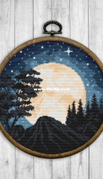 2x2 Stitch Art - Starry Moon Landscape # 19