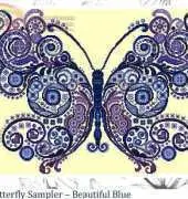 Cross Stitch Designs Rinna - Butterfly Sampler - Beautiful Blue