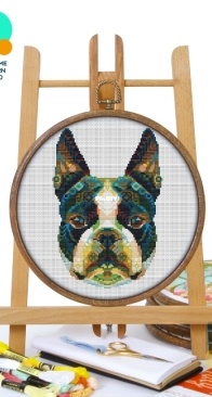 Awesome Pattern Studio - C685 - Mandala Boston Terrier