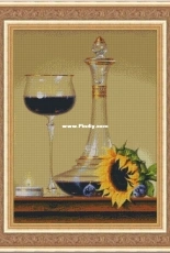 Dina Cross Stitch - Glass of Wine 2 - Free