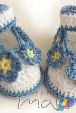MakiCrochet- Maja Masar - Baby booties ballerina Forget Me Not 110