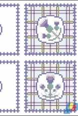 Heritage Textile - Tartan Thistles. Scissor Keep, Sachet, Needle Case.