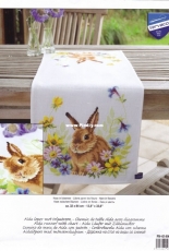 Vervaco PN-0149065 Hare in Flowers tablerunner XSD