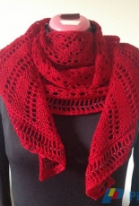 Ruby Jewels Shawlette by Linda Browning