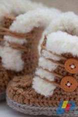 New Born Knots - Amanda Chapman - Crochet Fur Trim Booties - Russian Translated - Free