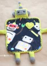 Repeat Crafter Me - Sarah Zimmerman- Crochet Robot Lovey Blanket  - Free