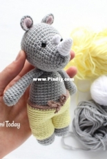 Amigurumi Today - Unknown Designer  - Cuddle Me Rhino Amigurumi Pattern - Russian - Translated - Free