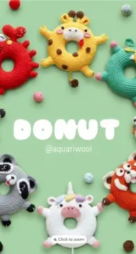 Aquariwool - Nguyễn Thanh Hương - Crochet Donut: Bundle 8 Characters -Russian