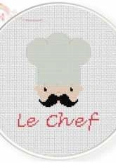 Daily Cross Stitch -  Chef Love