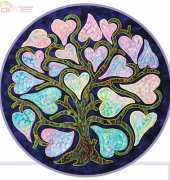 Liz Jones Heart Tree pattern from her book “Flowers, Hearts and Garlands.”