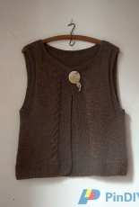 Gilet Chocolaté /Chocolate Vest by Christine Rouvillé-Eng.,French-Free