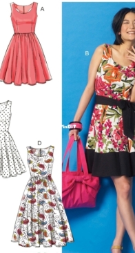 McCalls - M6955 - Misses Dresses and Belt - Sizes 6-14 - English, Spanish