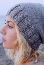 Ana D - Cable Slouchy Hat with Knit Look
