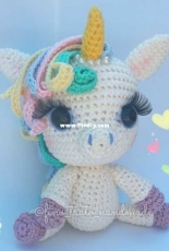 Lily Rainbow Cheeks , the Chibi Unicorn - Elfin Thread