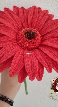Giant crocheted Gerbera