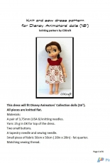 Knit and Sew Dress for Disney Animator Doll 16"inch by CSKraft