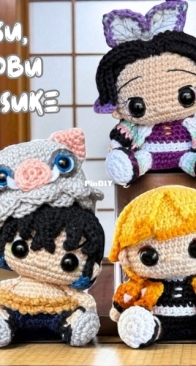 Knitoys and Crafts - Erika Enoki  - Zenitsu,Shinobu, Inosuke - Spanish