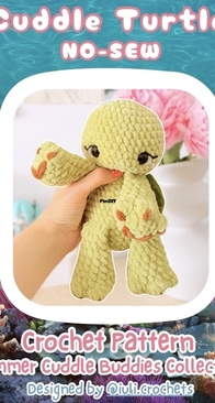 Iuli Crochets / Iuli Designs - Iulia Napar - Summer Cuddle Buddies Collection - Cuddle Turtle