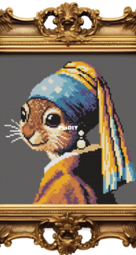 Happy Sloth Patterns - Squirrel with Pearl Earring