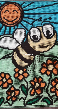 AdO Crochet Designs - Anneke den Outer - Bumblebee Toddler Throw Interlocking
