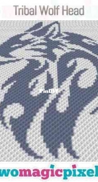 Two Magic Pixels -  Tribal Wolf Head