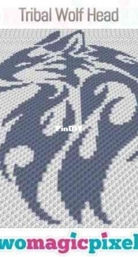 Two Magic Pixels -  Tribal Wolf Head