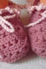 old pink bootie with lace