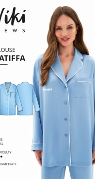 Viki Sews - Latiffa Blouse - Латифа блуза - Sizes XS-XL - English, Russian