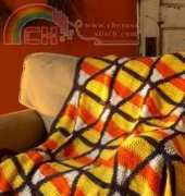 Red Heart - Marianne Forrestal - LW3761 - Candy Corn Throw - Free
