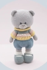 The Little Hook Crochet - Little Aqua Girl - Bubbles and Bongo - Erinna Lee - Tuffy the teddy