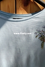 Embroidery on water soluble fabric of the blouse.