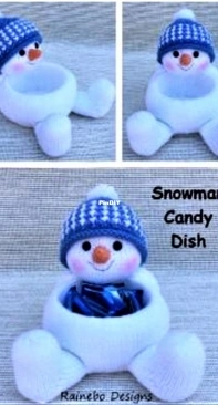 Rainebo Designs-Snowman Candy Dish-Lorraine Pistorio
