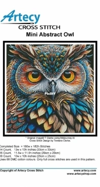 Artecy Cross Stitch - Mini Abstract Owl v.A - Free