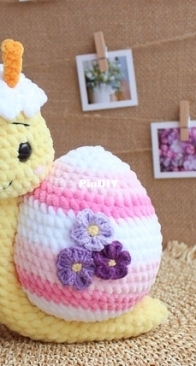 Puffy bunny _ crochet spring snails pattern _ English