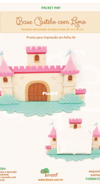 Timart - Fatima Barbosa - Base Castelo com Livro - Castle Base With Book - Portuguese