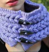 Knit Look Braid Stitch Cowl by Lianka Azulay