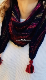 Navy Blue Shawl by Esra Erdogan-Free