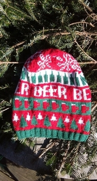 Ugly Christmas Beer Hat by Knitting for Sanity - Free