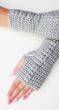 The Easy Design - April Miller - Celine Fingerless Gloves - English and French