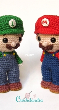 Crochelandia - Rose Nogueira -  Mario & Luigi - Spanish - Free