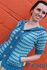 Blue Thistle Cardigan by Avril Lang