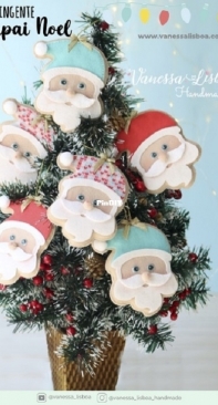 Vanessa Lisboa Handmade - Santa Claus Pendant - Pingente Papai Noel - Portuguese - Free